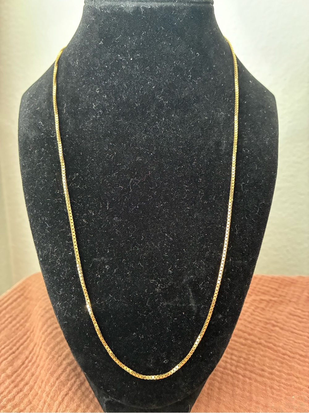 Classic Gold Box Chain Necklace - 925 Sterling Silver 22” 1.4mm